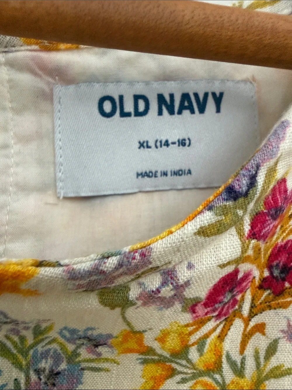 Old Navy Girls Wildflower White Floral Sunflower Print Dress Sz 14-16